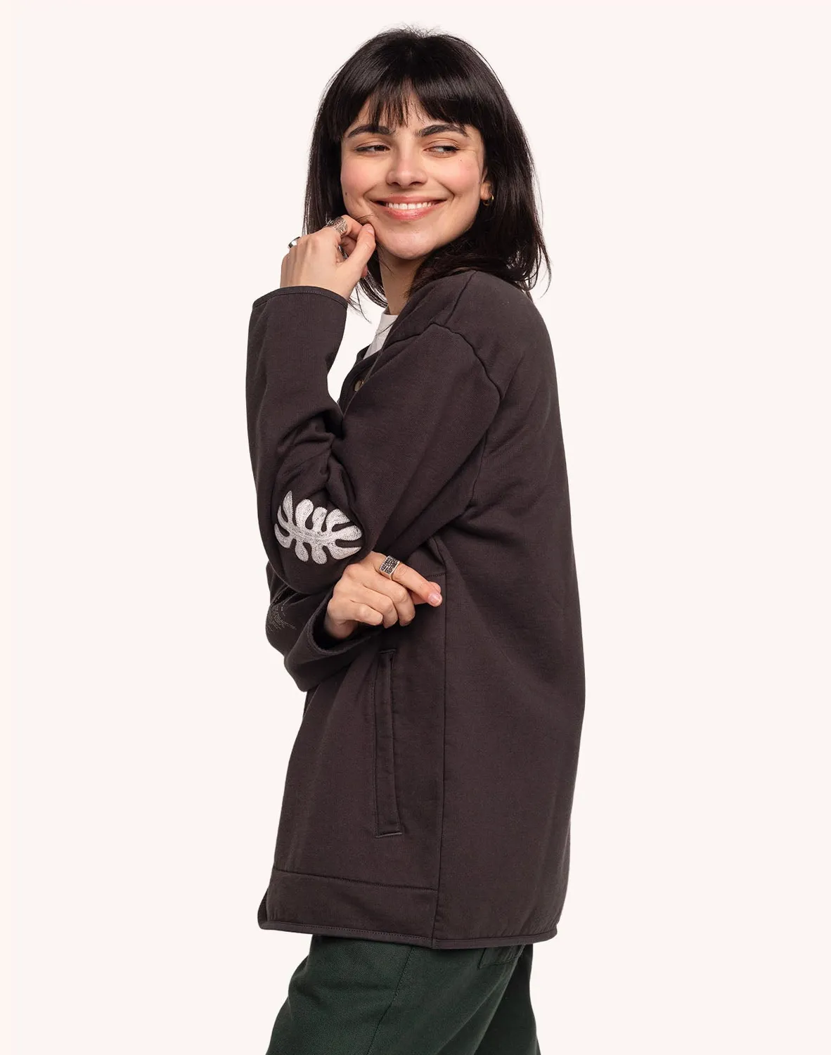 OLOW Okina sweat noir carbone molleton 430g