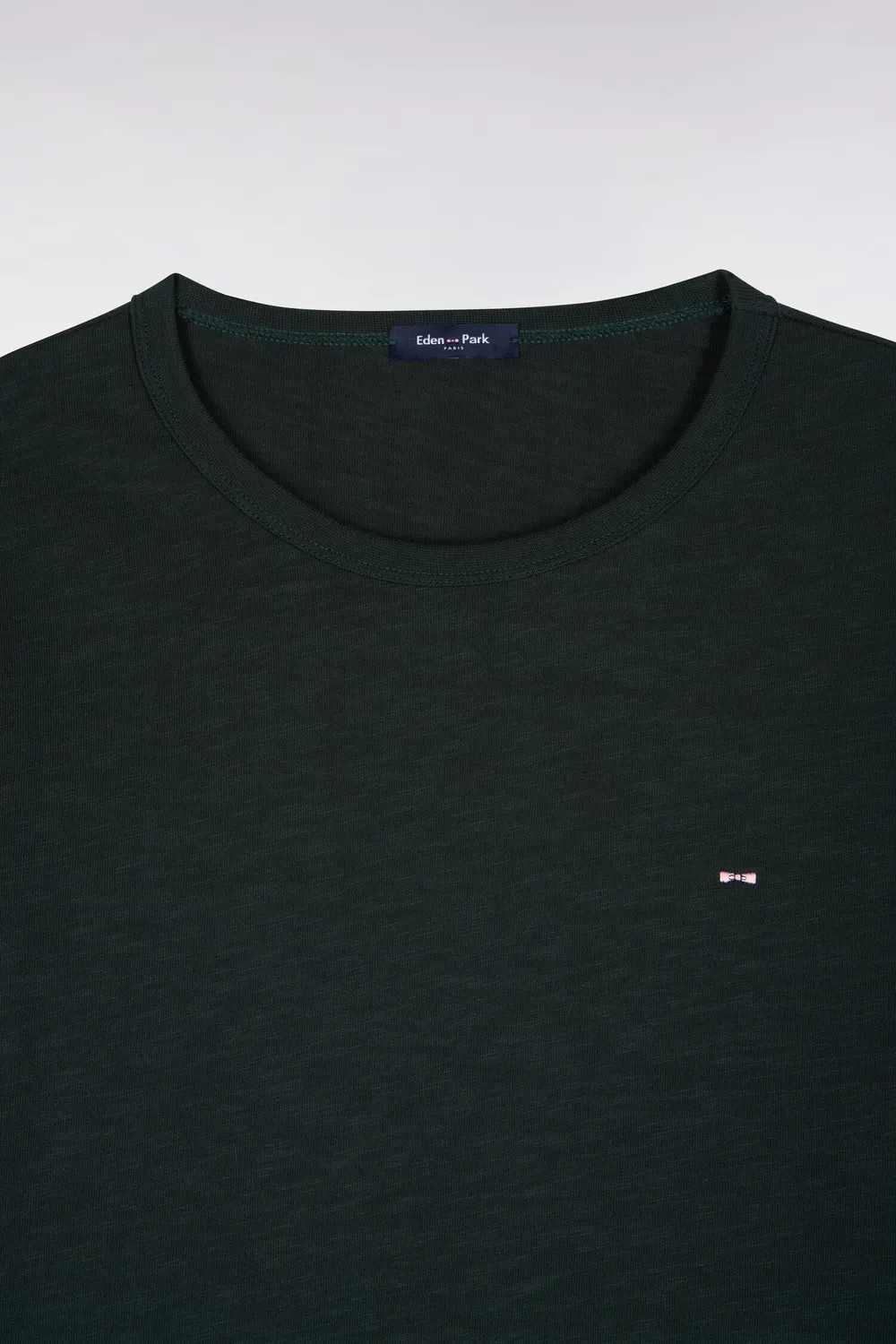Eden Park t-shirt vert foncé coton homme manches longues