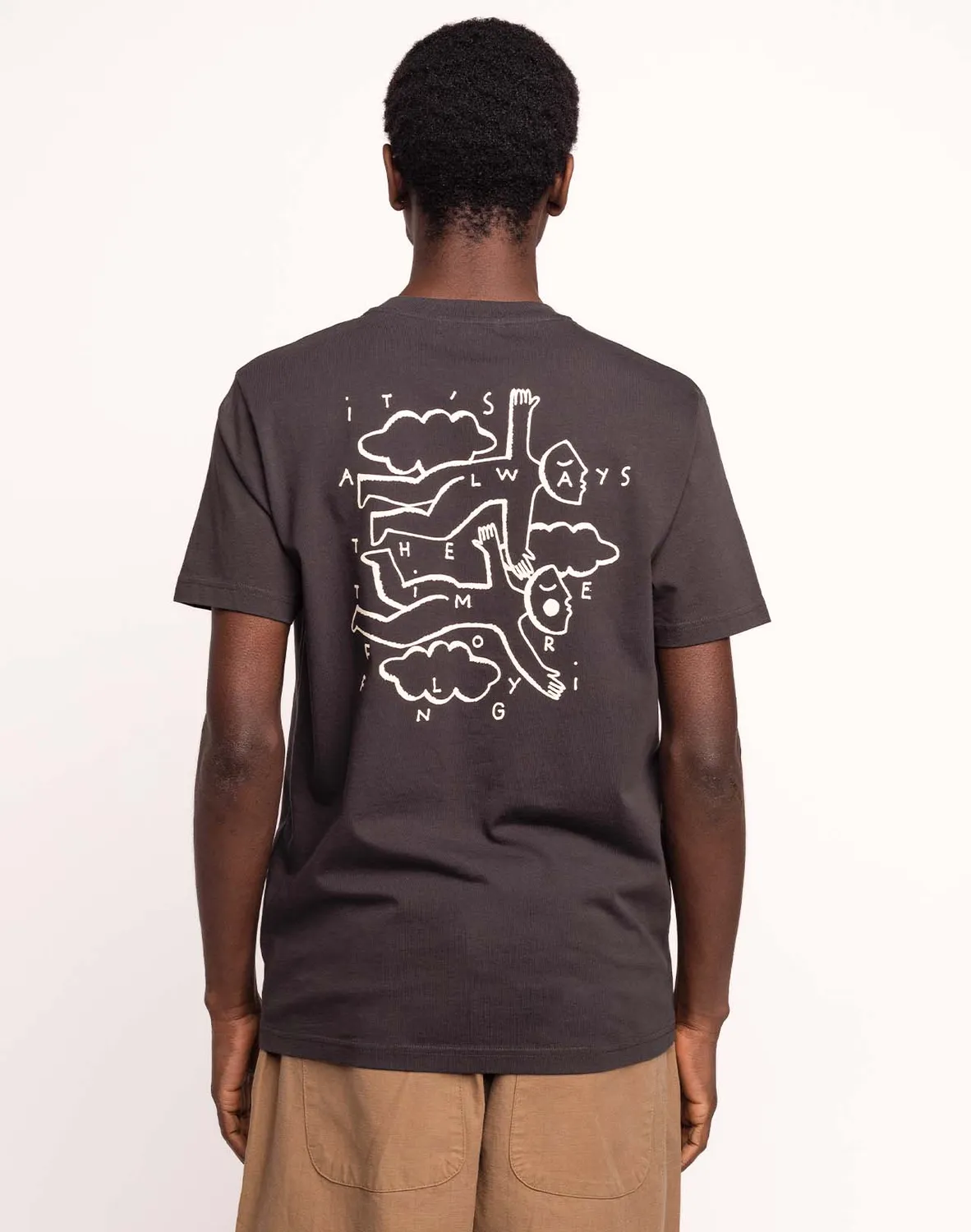OLOW Flying t-shirt noir carbone coton bio