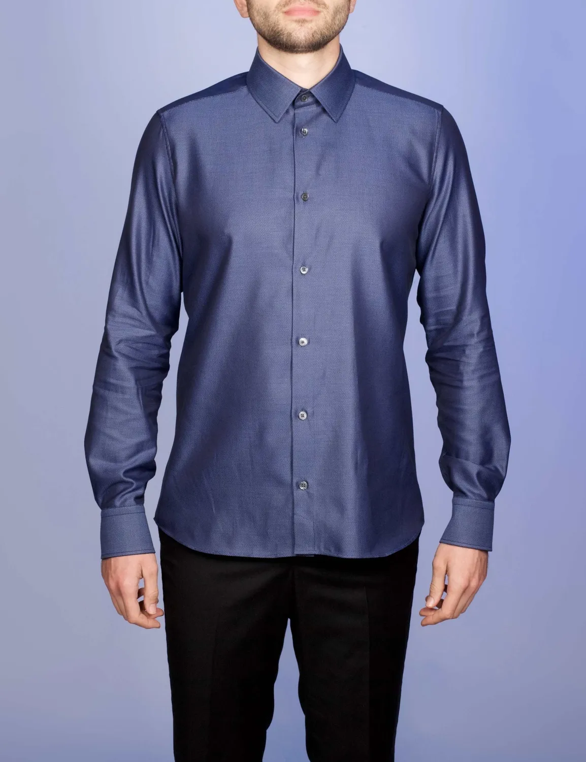 La Chemise Française Chevrons Nocturnes chemise homme bleu nuit