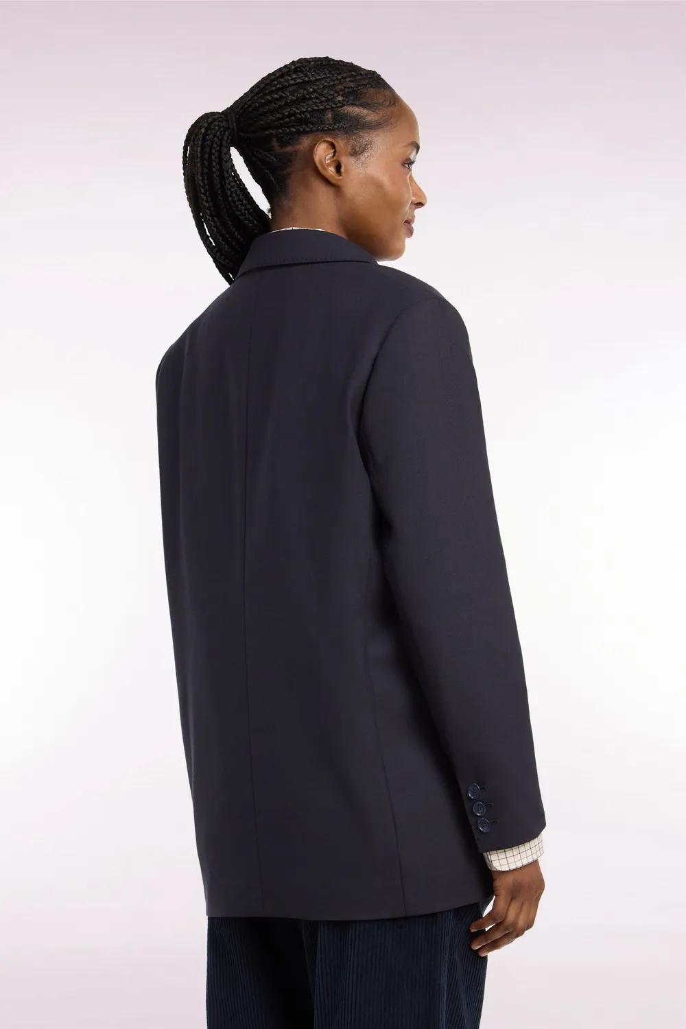 Eden Park blazer marine oversized écusson femme