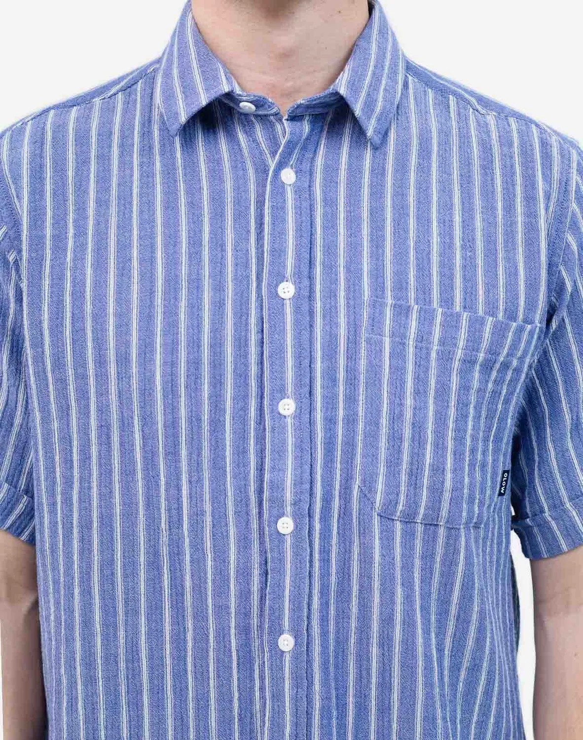 OLOW Lewis chemisette bleue gaze coton bio