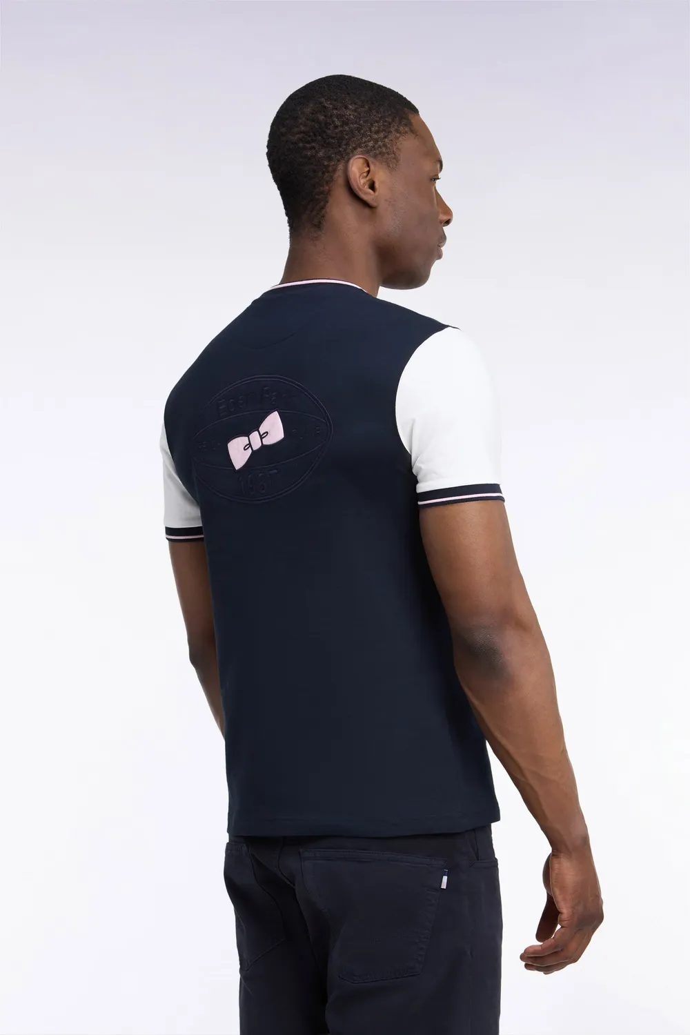 Eden Park Tricolore t-shirt coton marine manches écrues