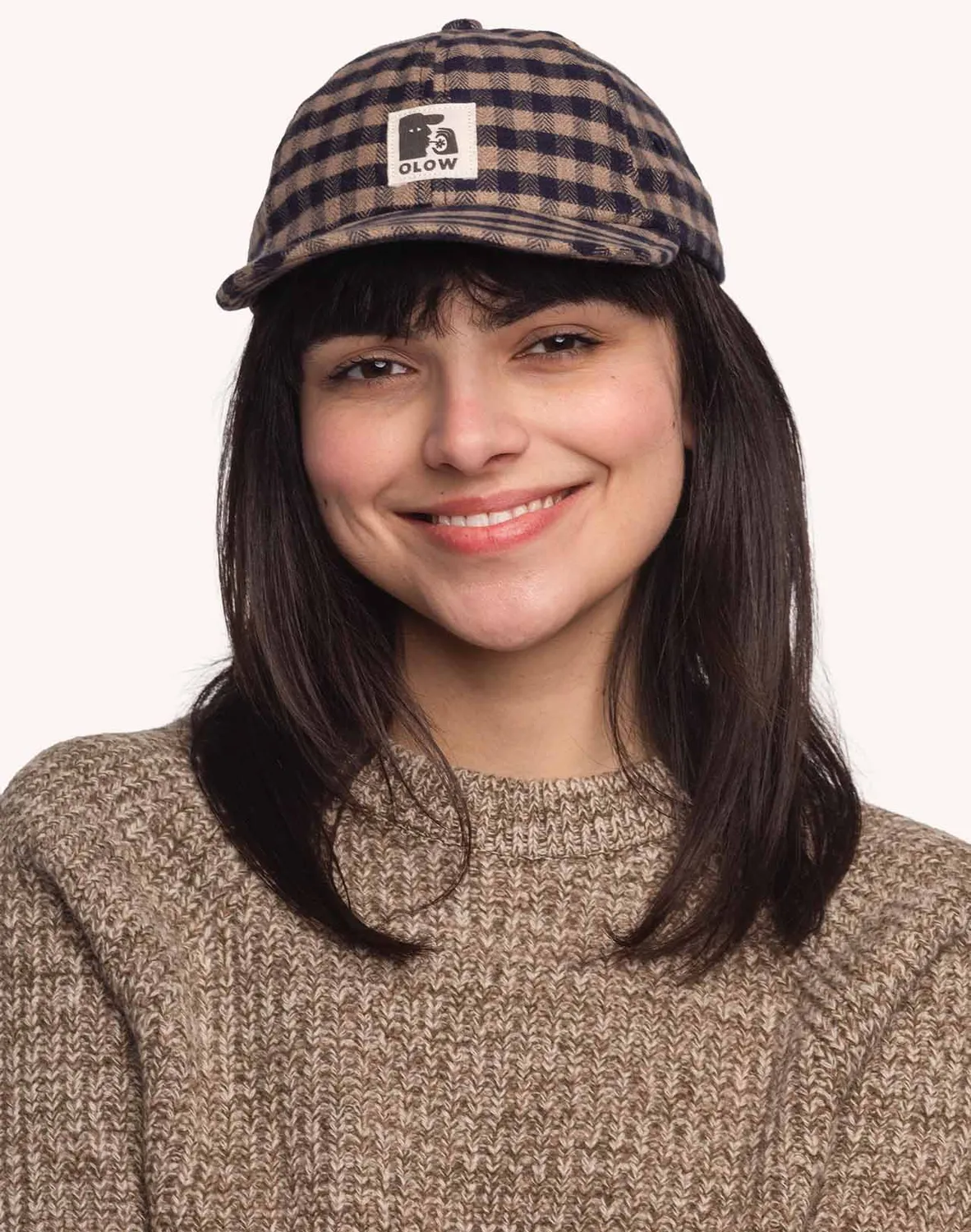 OLOW Wick casquette marron bleu carreaux