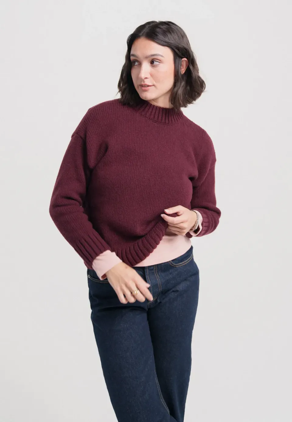 Loom Le pull col montant laine mérinos beige