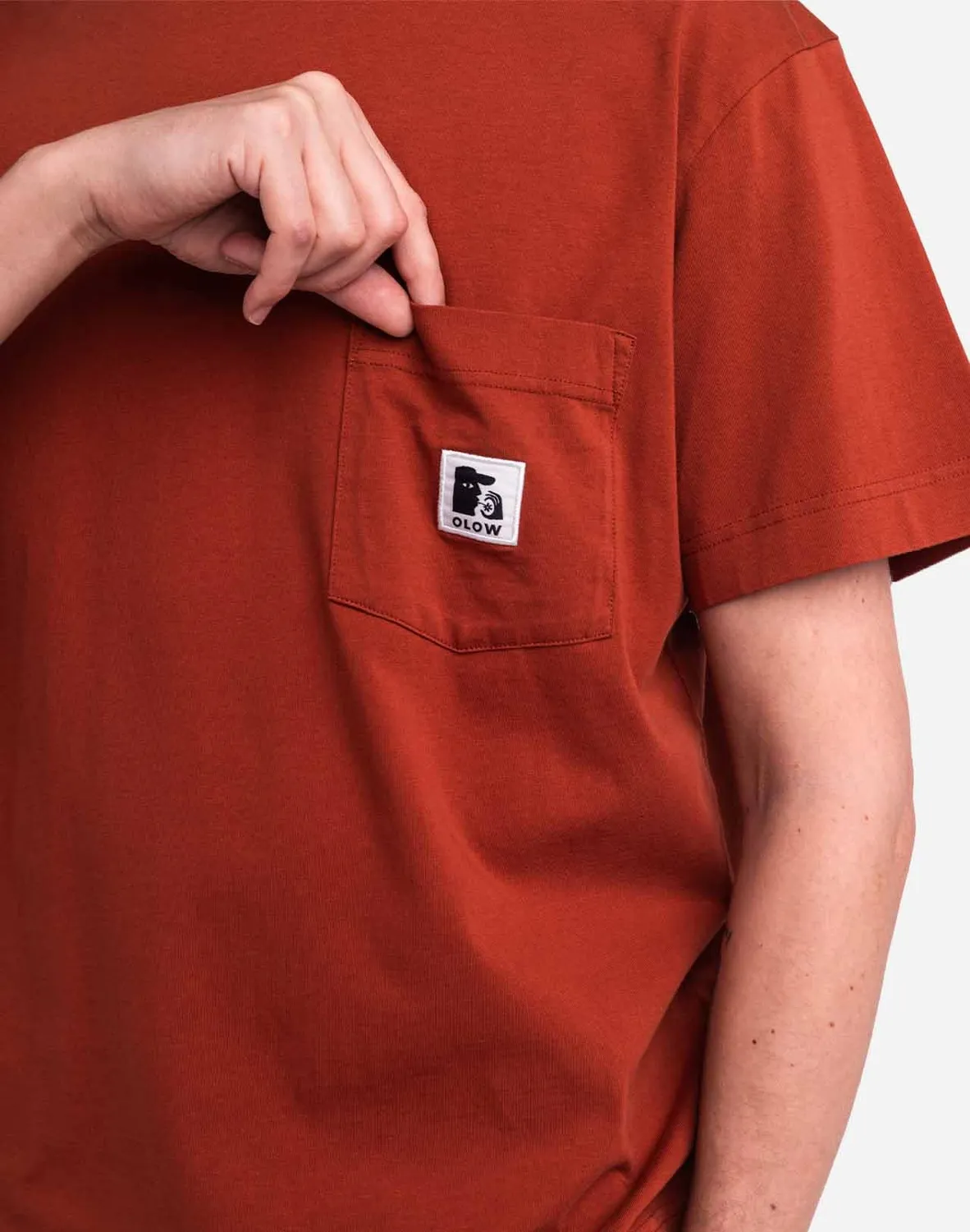 Olow Japo t-shirt rouille ample poche coton bio