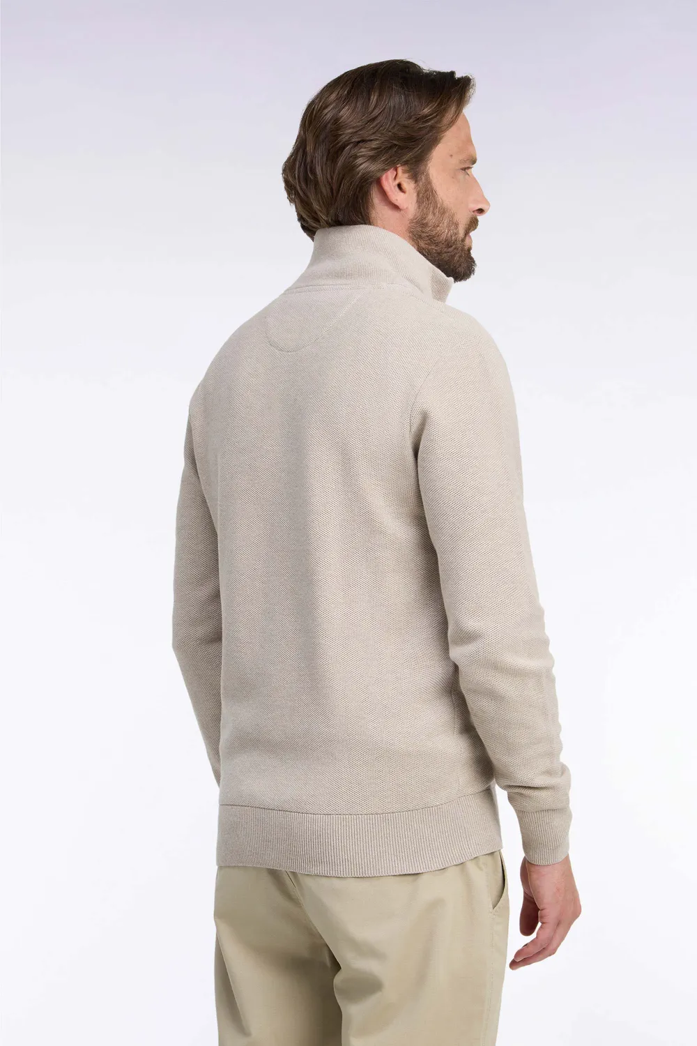 Eden Park H26MAICA0002 cardigan zippé beige coton