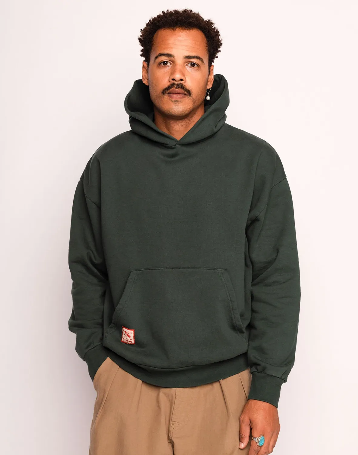 Olow Houdini sweat capuche vert mélèze molleton 430g