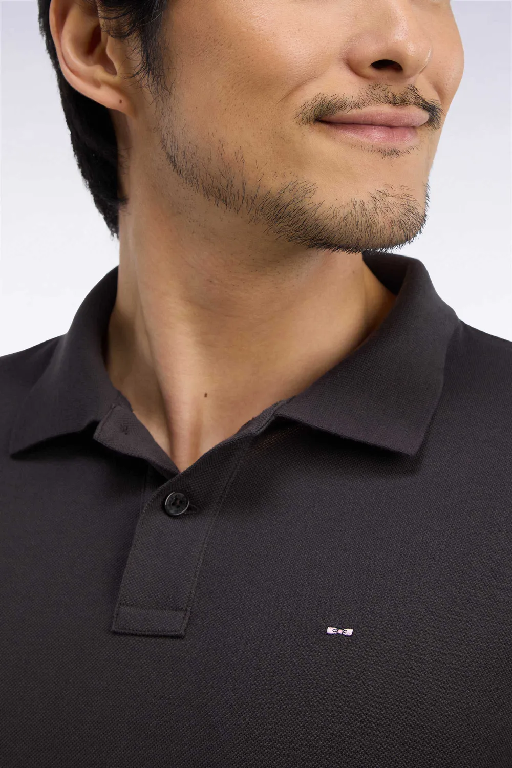 Eden Park polo coton Pima marron manches courtes