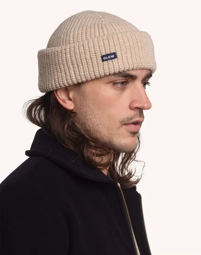 Olow Laban bonnet écru docker laine mérinos