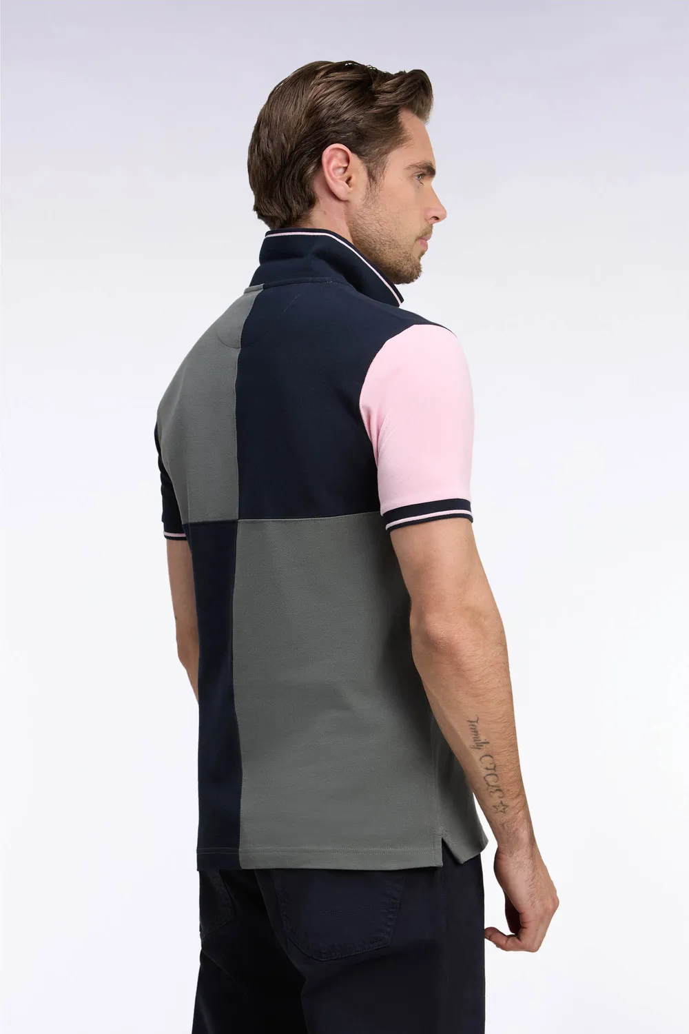 Eden Park Tricolore polo kaki découpes rugby