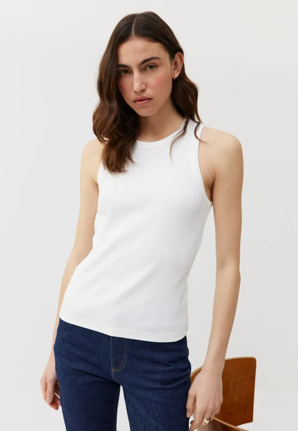 Loom Le débardeur côtelé débardeur blanc coton