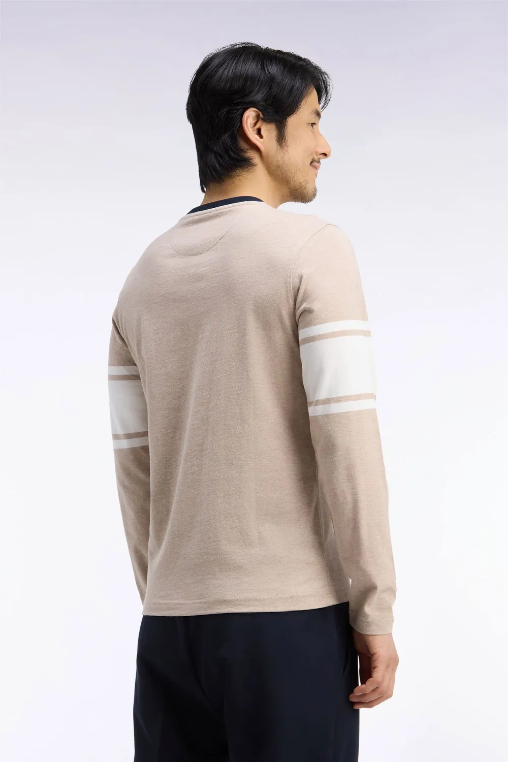 Eden Park Club Evolution t-shirt manches longues beige coton