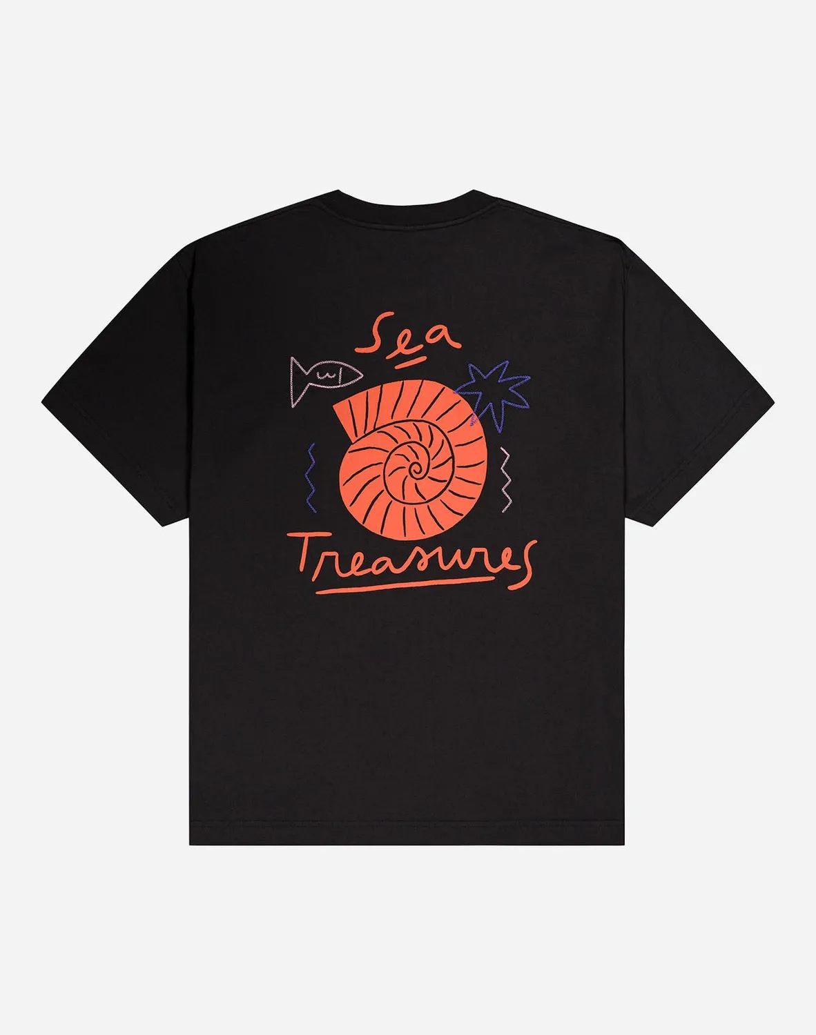 OLOW Sea Treasure t-shirt ample noir carbone coton bio