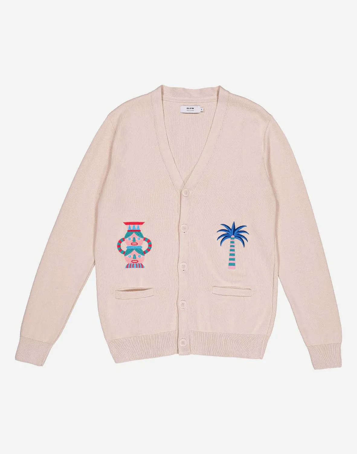 OLOW Cartago gilet écru coton bio brodé