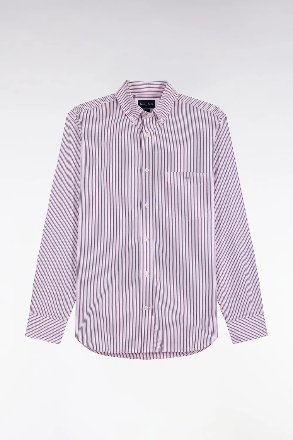 Eden Park College chemise rayures rose coton homme