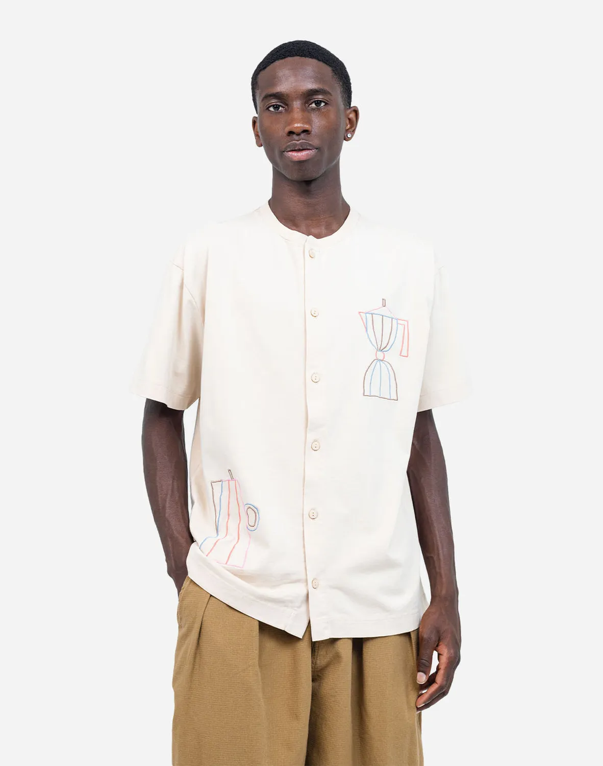 OLOW Moka t-shirt ample crème broderie café