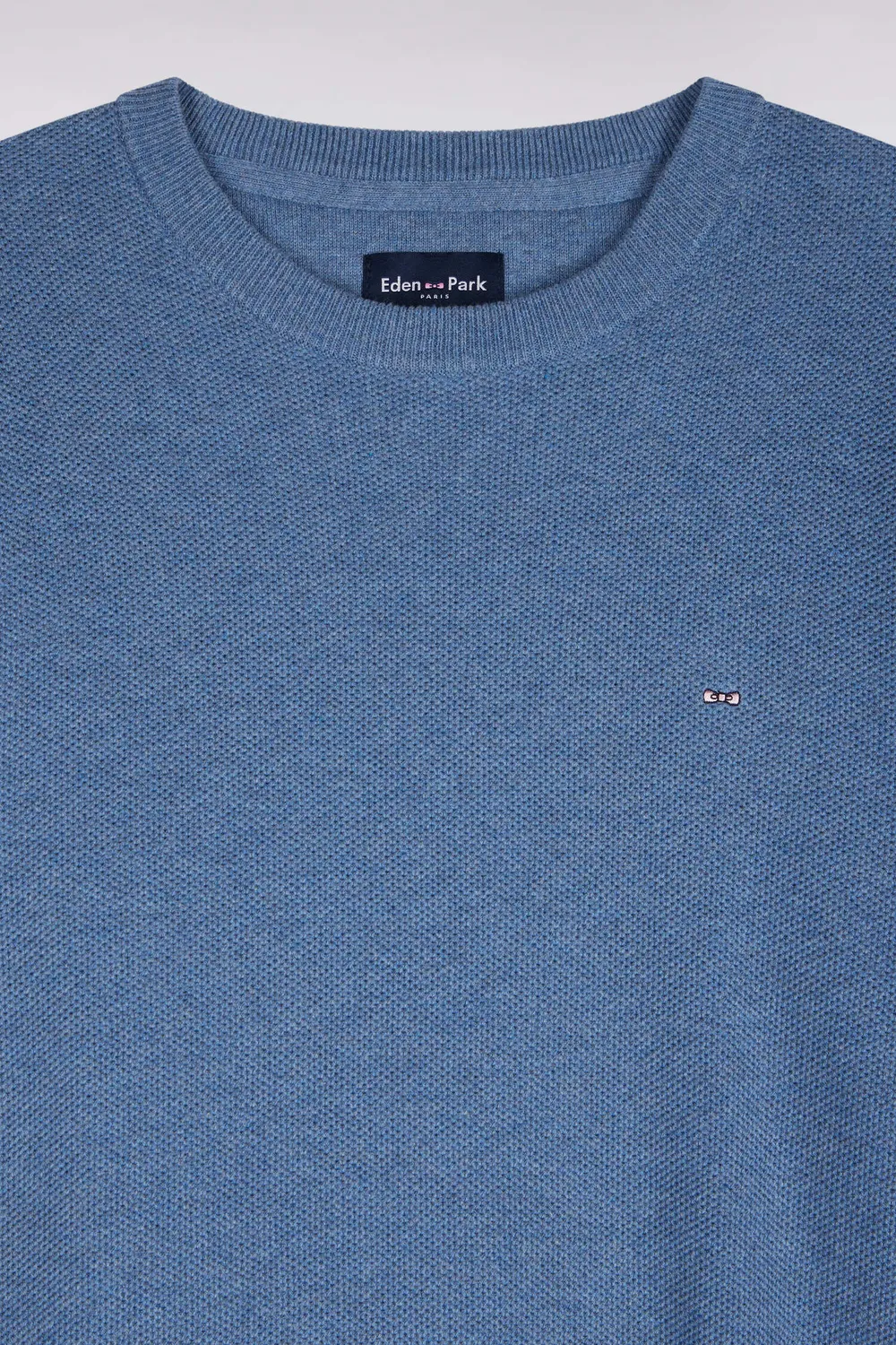 Eden Park H26MAIPU0005 pull bleu maille nid d'abeille
