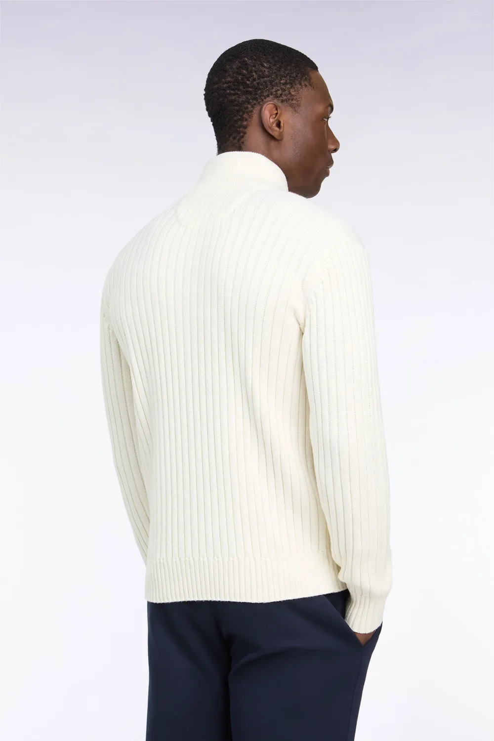 Eden Park H26MAICA0009 cardigan zippé écru laine-coton
