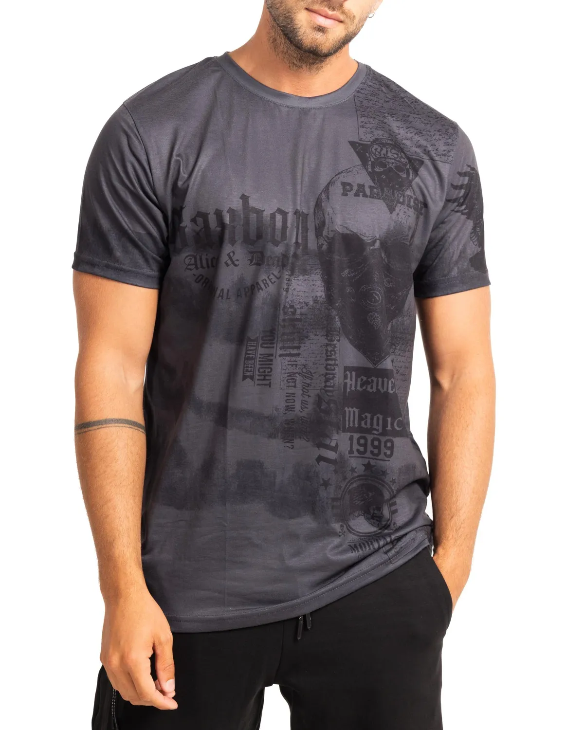 Subliminal Mode BX07 t-shirt homme délavé L