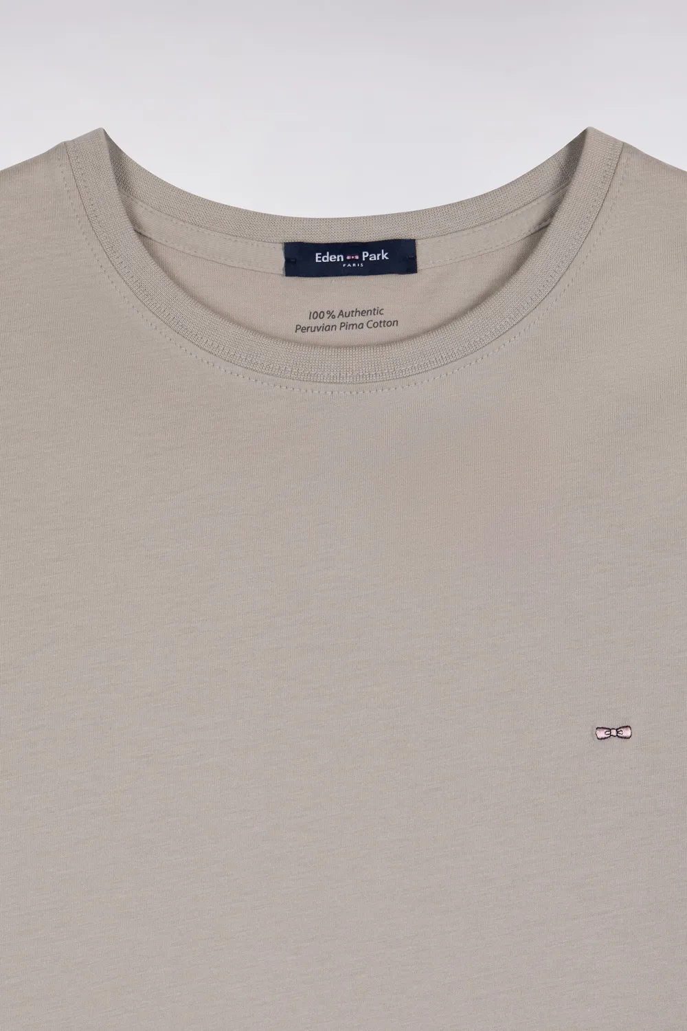 Eden Park t-shirt coton gris col rond manches courtes coupe droite