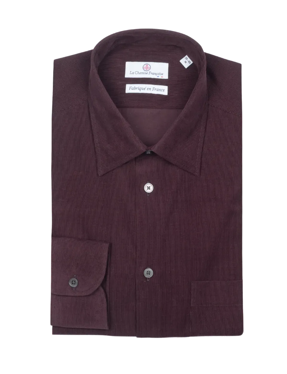 La Chemise Française Velours Milleraies chemise homme prune