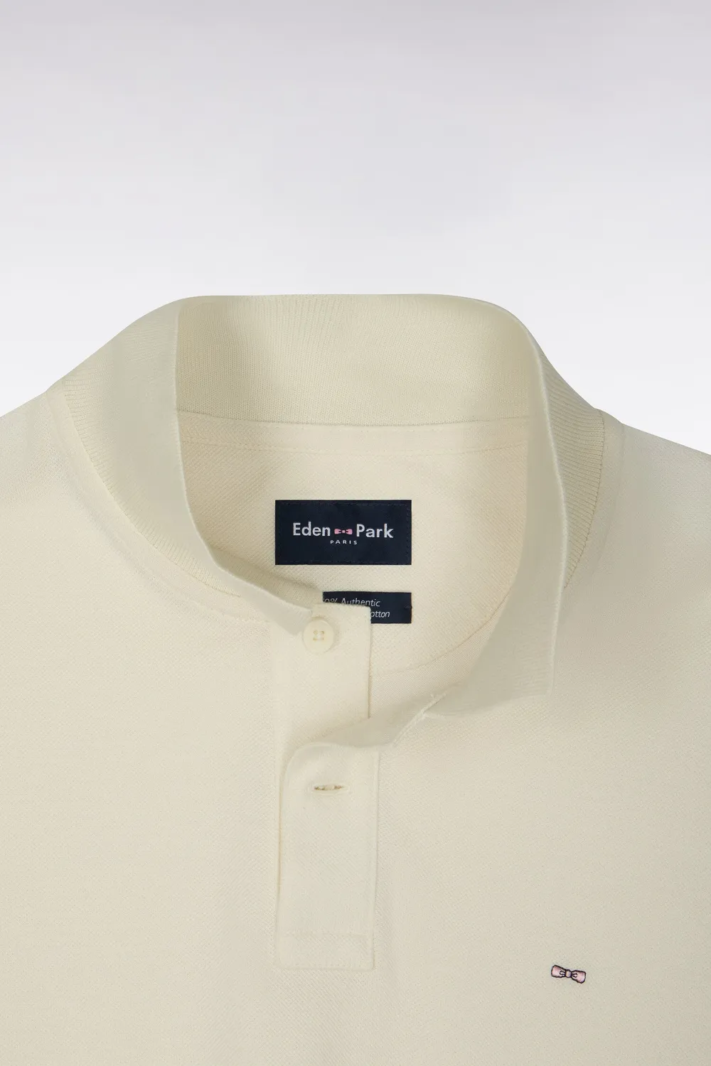 Eden Park polo Pima écru coton manches courtes