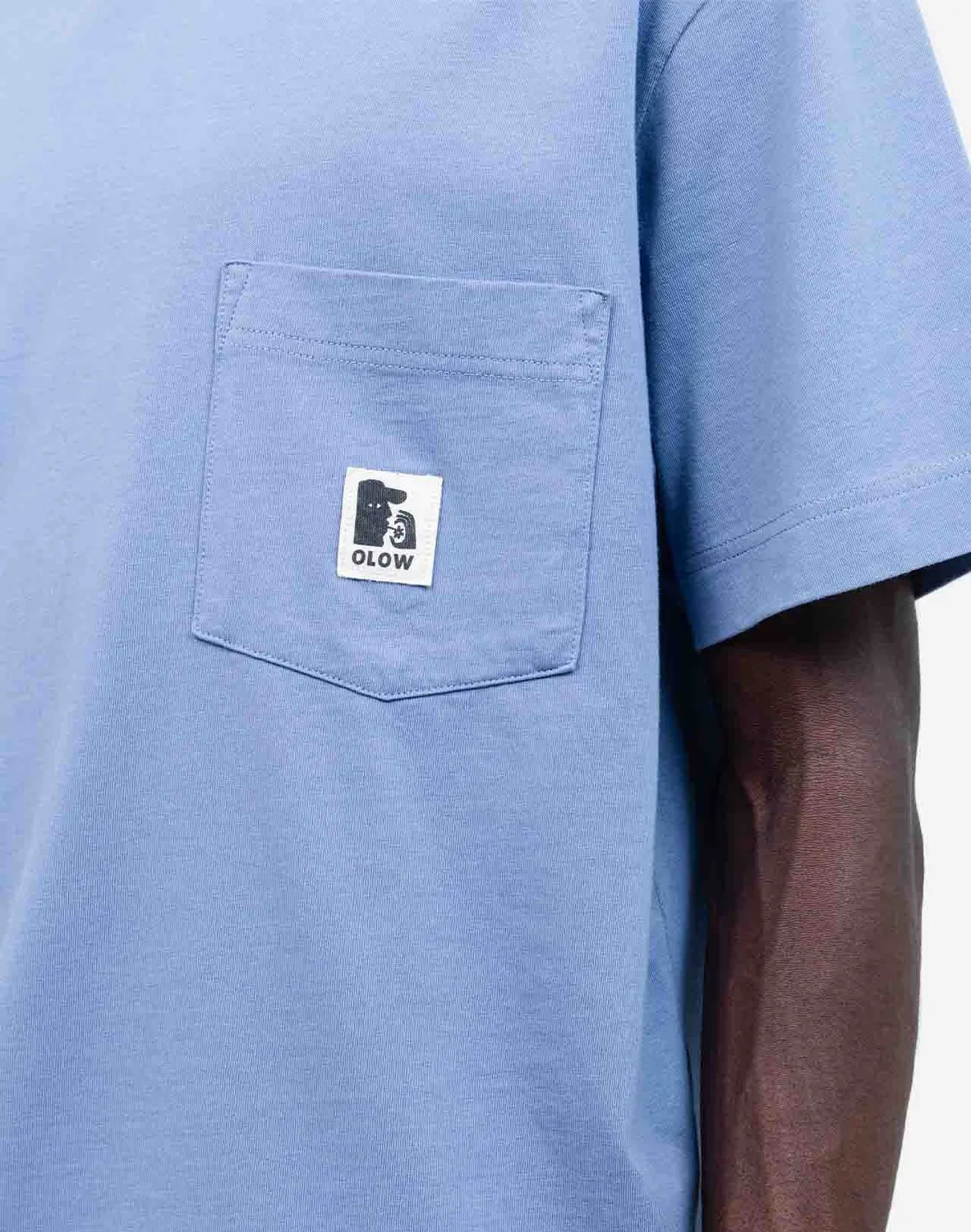 OLOW Japo t-shirt ample bleu azur poche