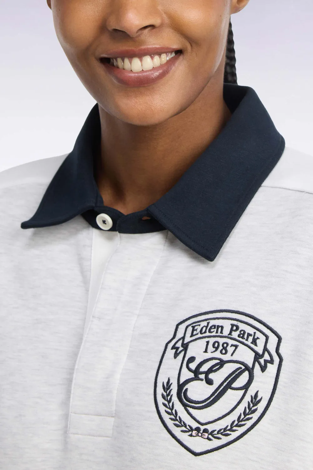 Eden Park Rugby Heritage H26MAISW0040 sweatshirt gris col maillot