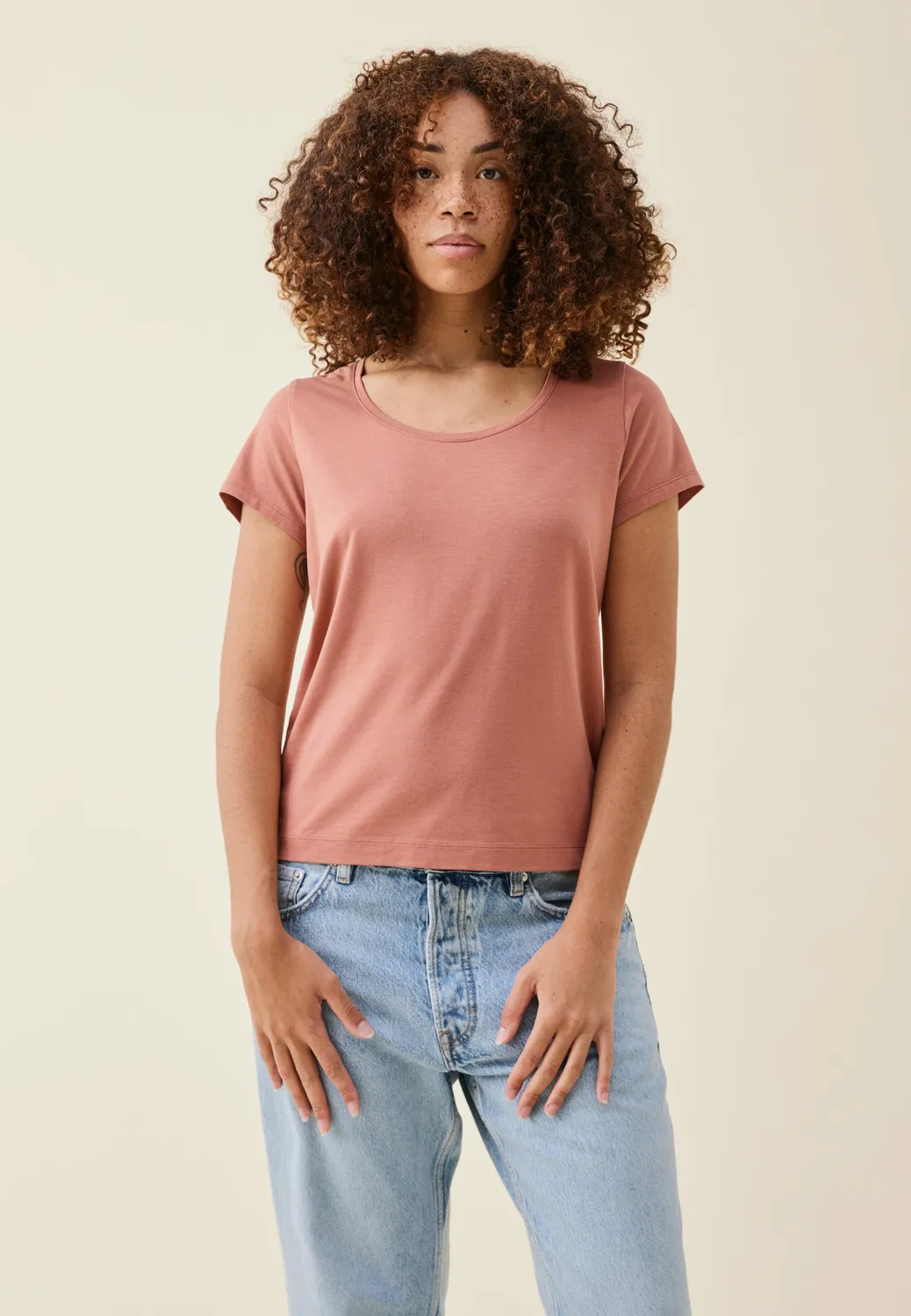 Loom Le t-shirt Tencel t-shirt kaki XS fluide