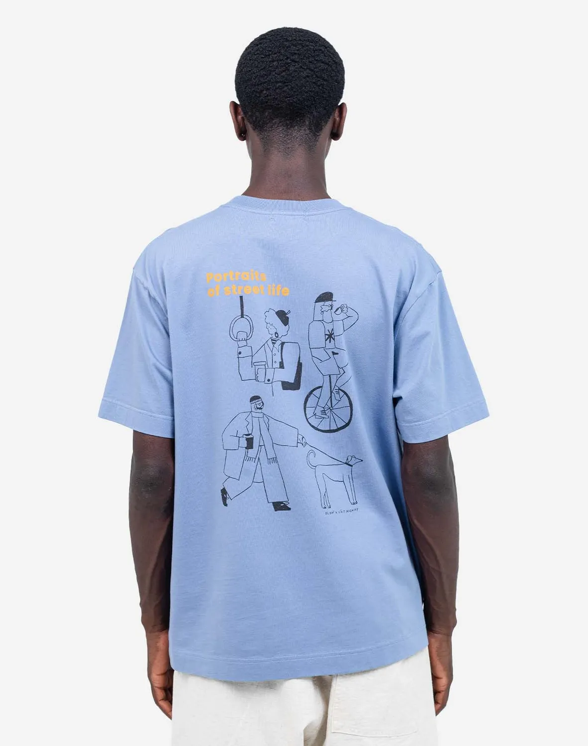 OLOW People t-shirt ample bleu azur coton bio