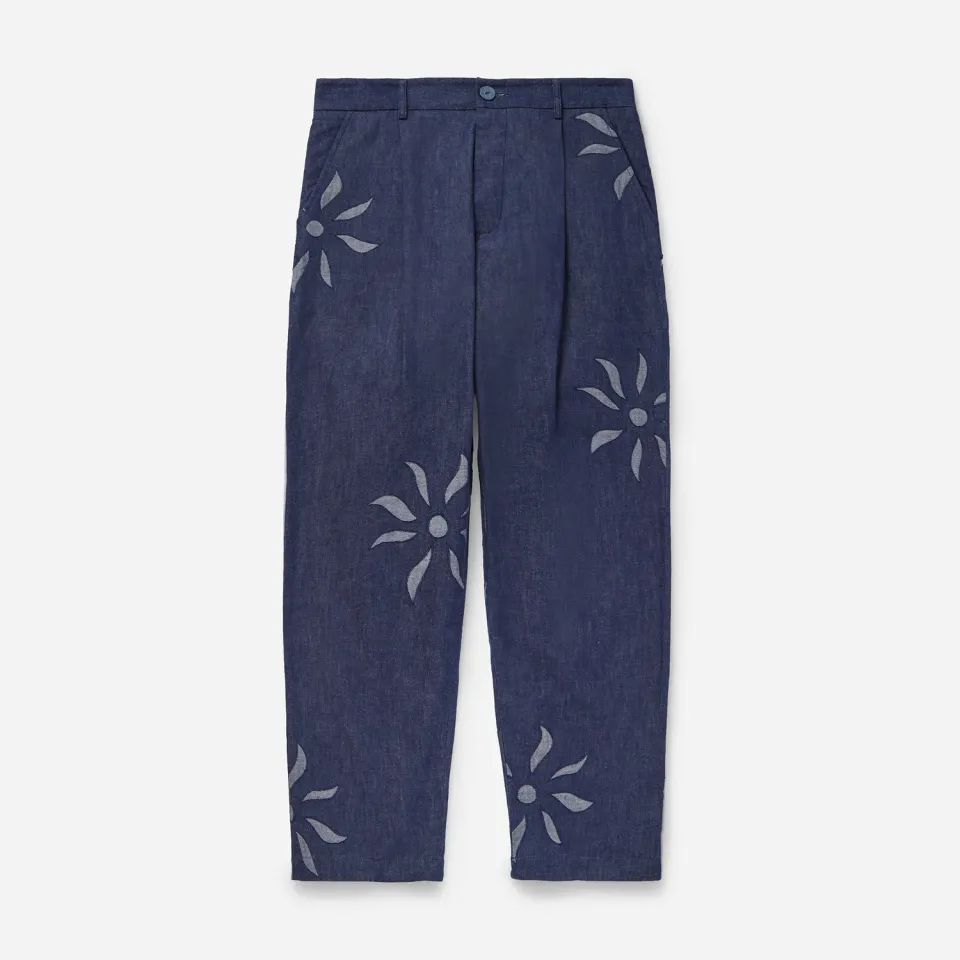 Labrum Navy Denim Olokun Flower pantalon homme denim