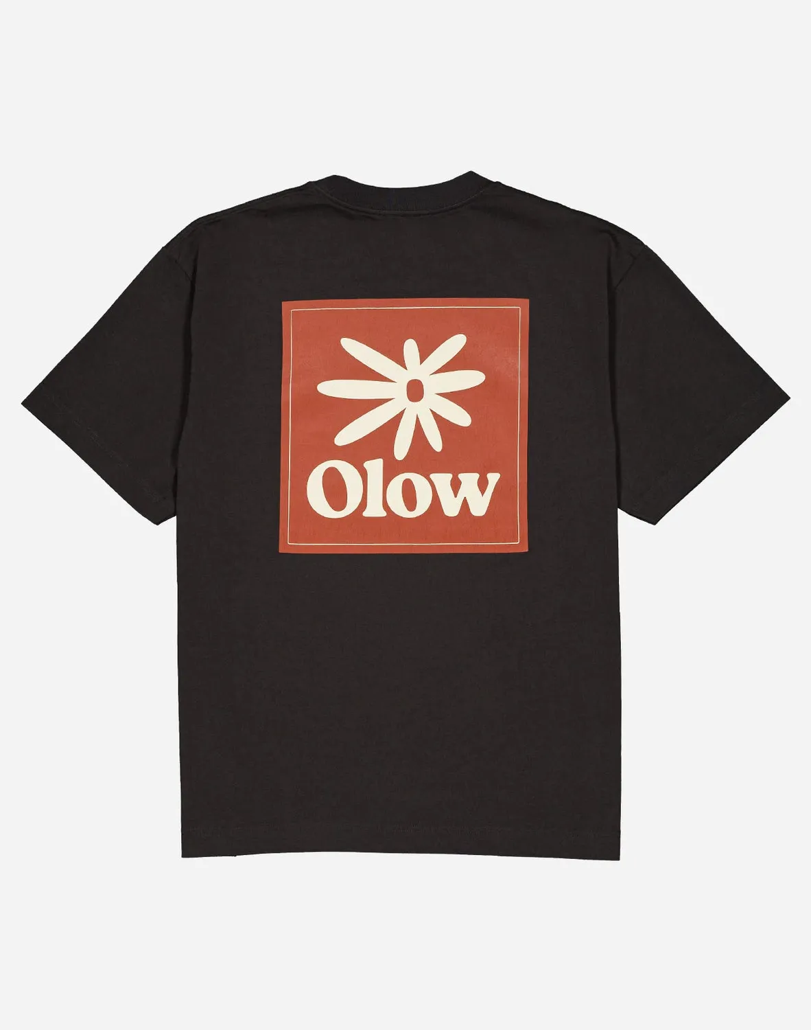 OLOW Flower t-shirt ample noir carbone coton bio