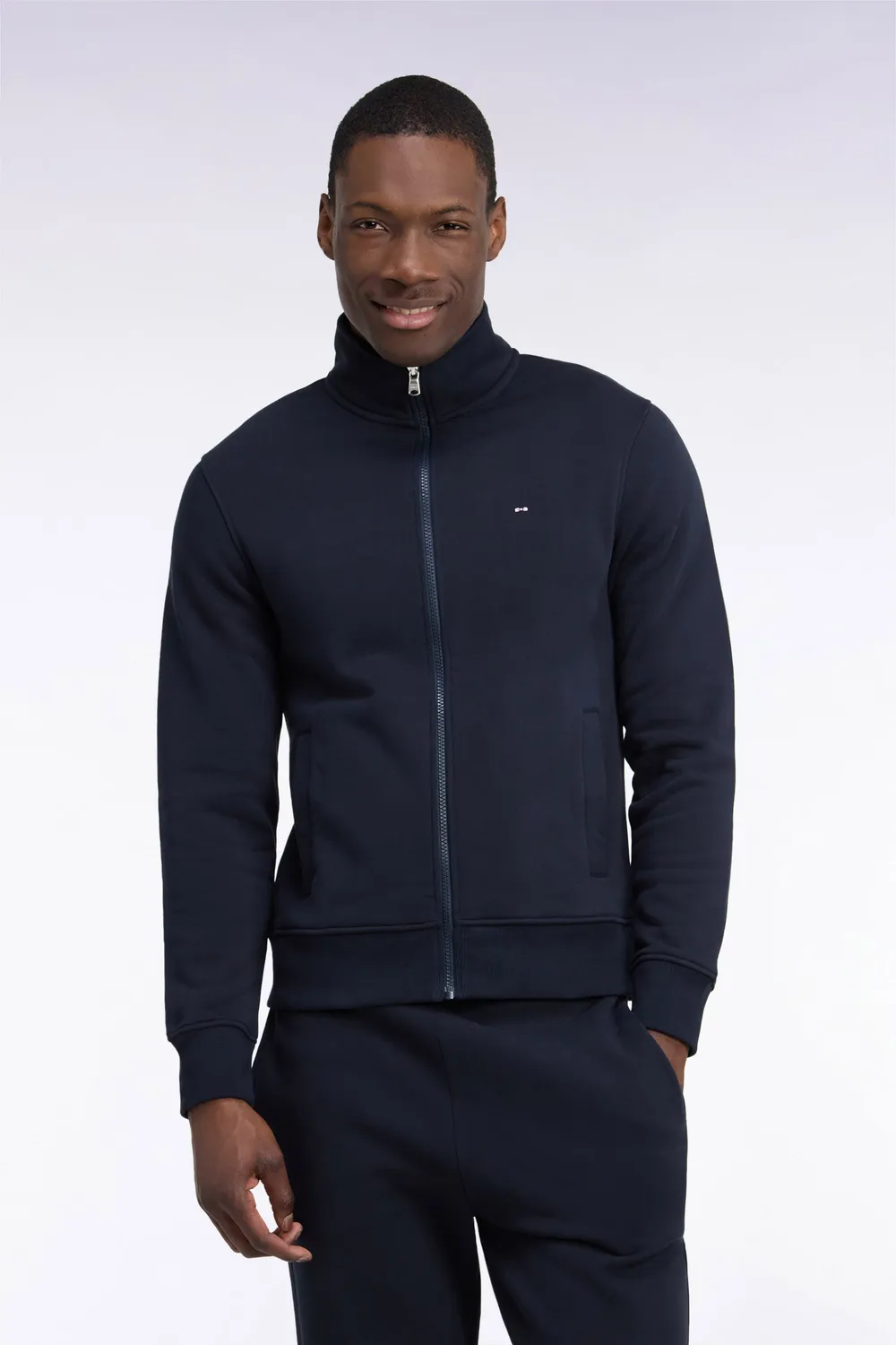 Eden Park sweat zippé col camionneur marine droit