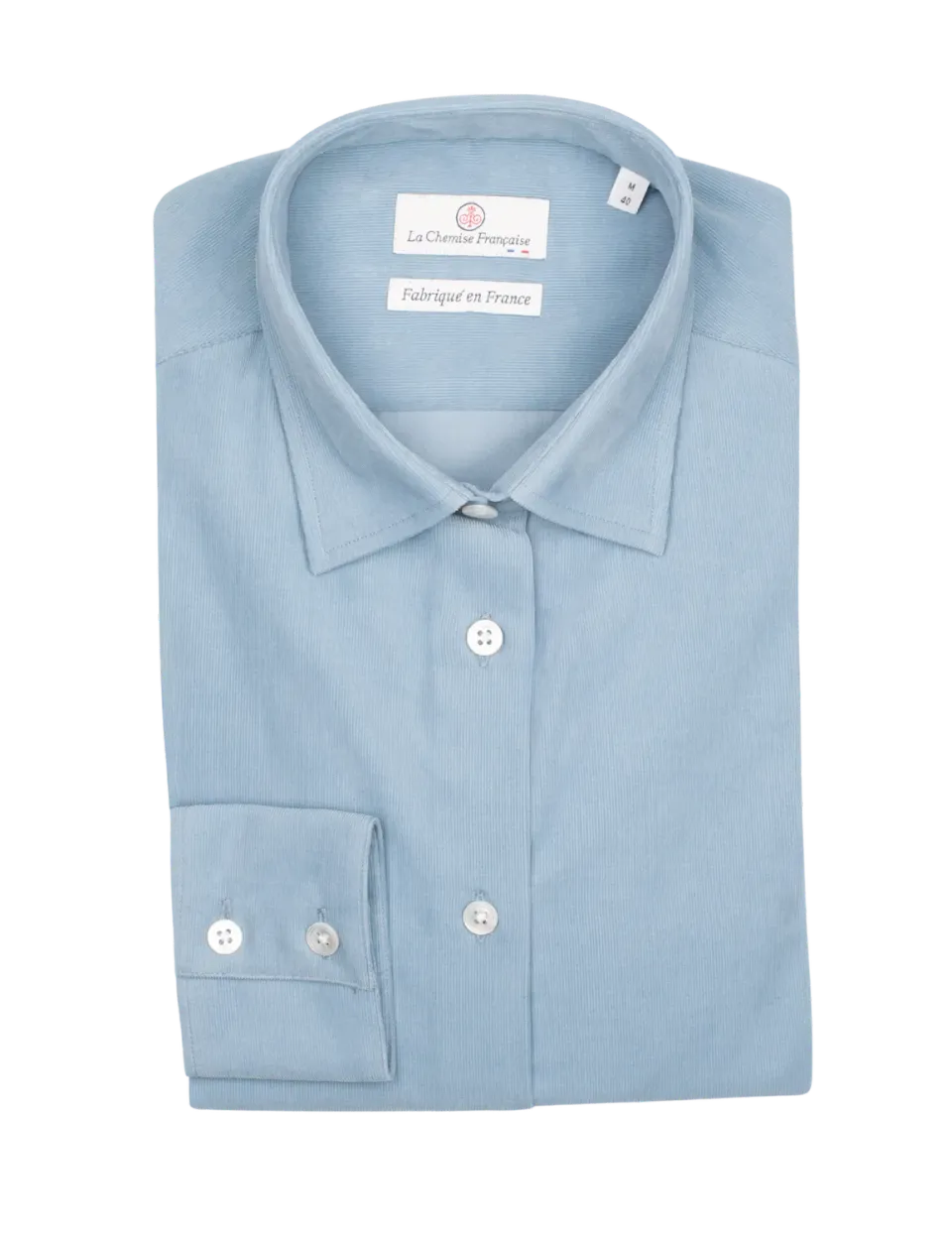 La Chemise Française Velours Bleu Argile chemisier femme coton