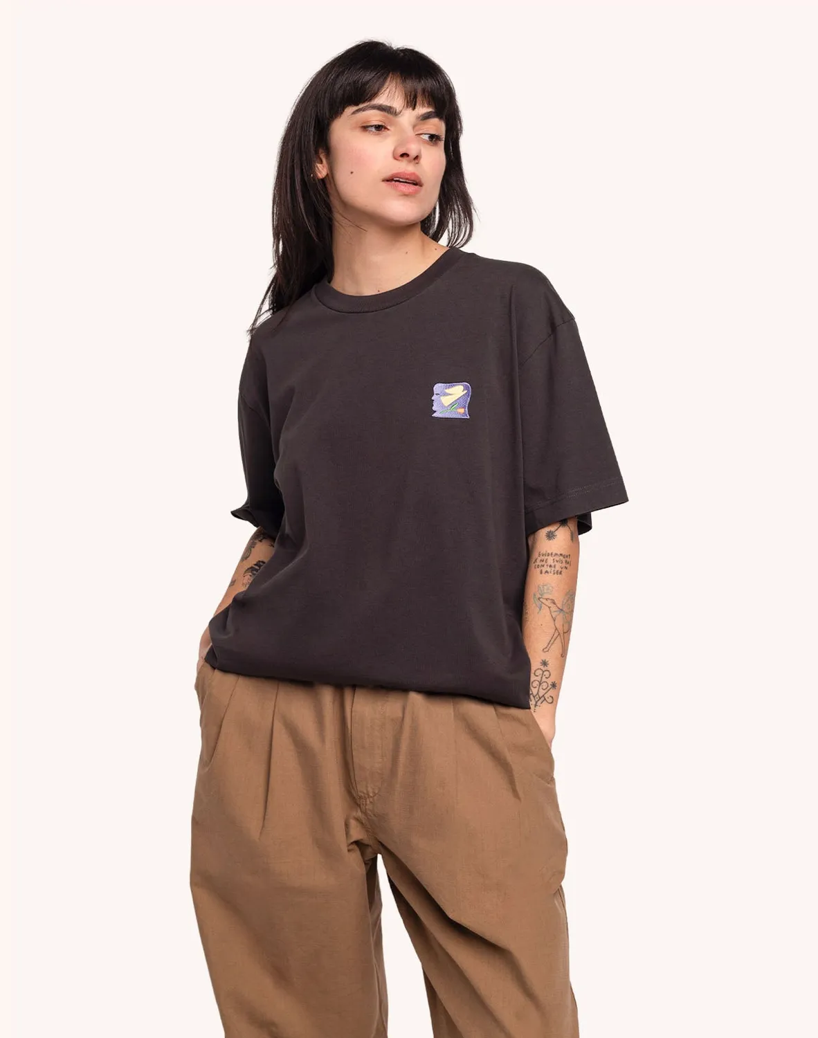 OLOW Elsewhere t-shirt noir carbone coton bio