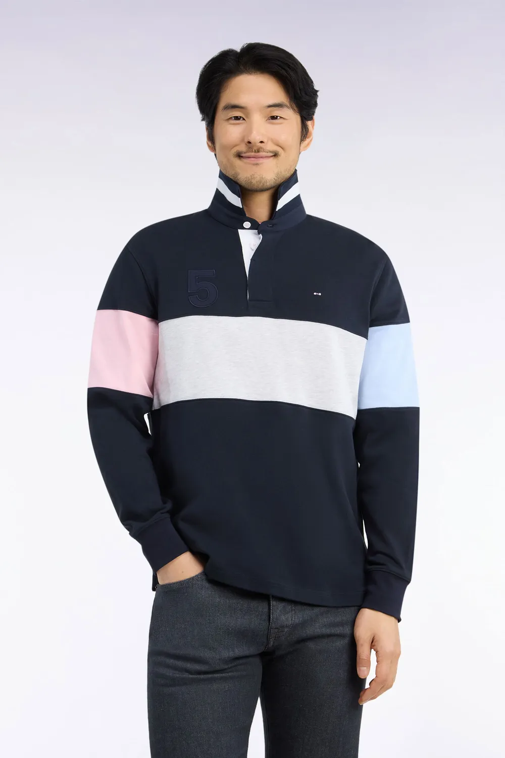Eden Park Show Bizz maillot rugby marine jersey coton