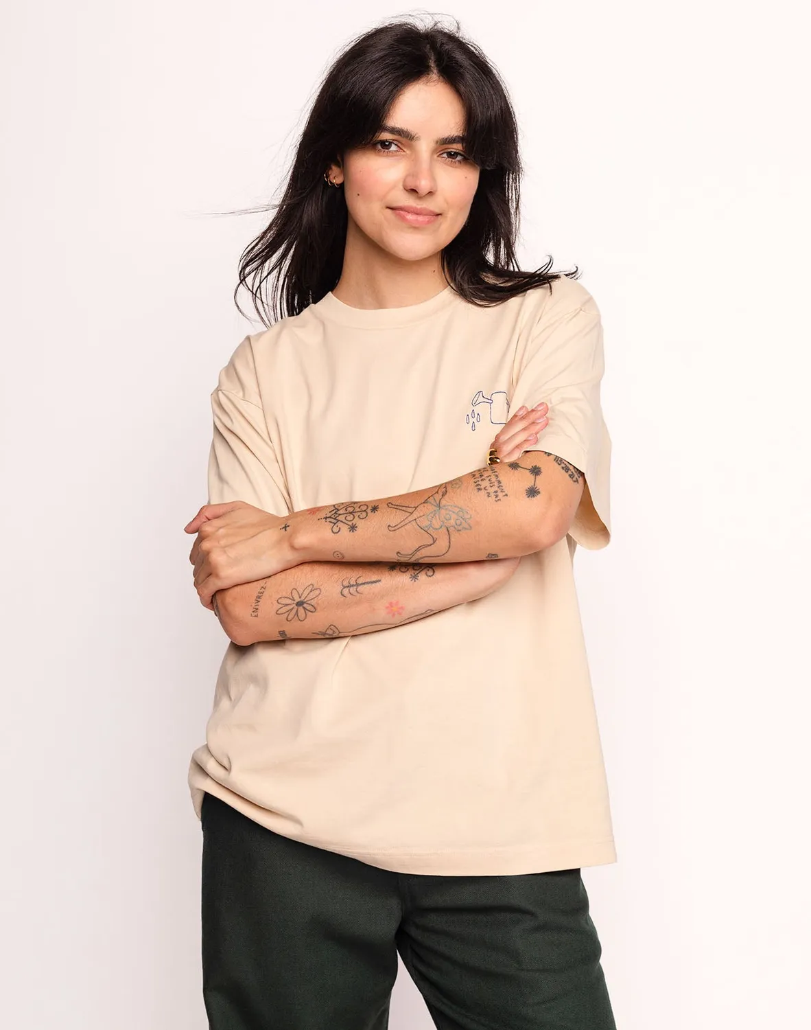 OLOW Feed My Garden t-shirt crème coton bio
