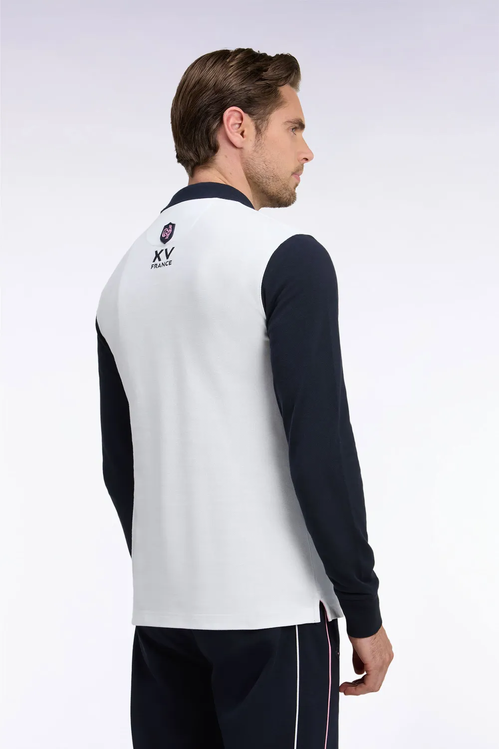 Eden Park XV France polo blanc manches longues coton