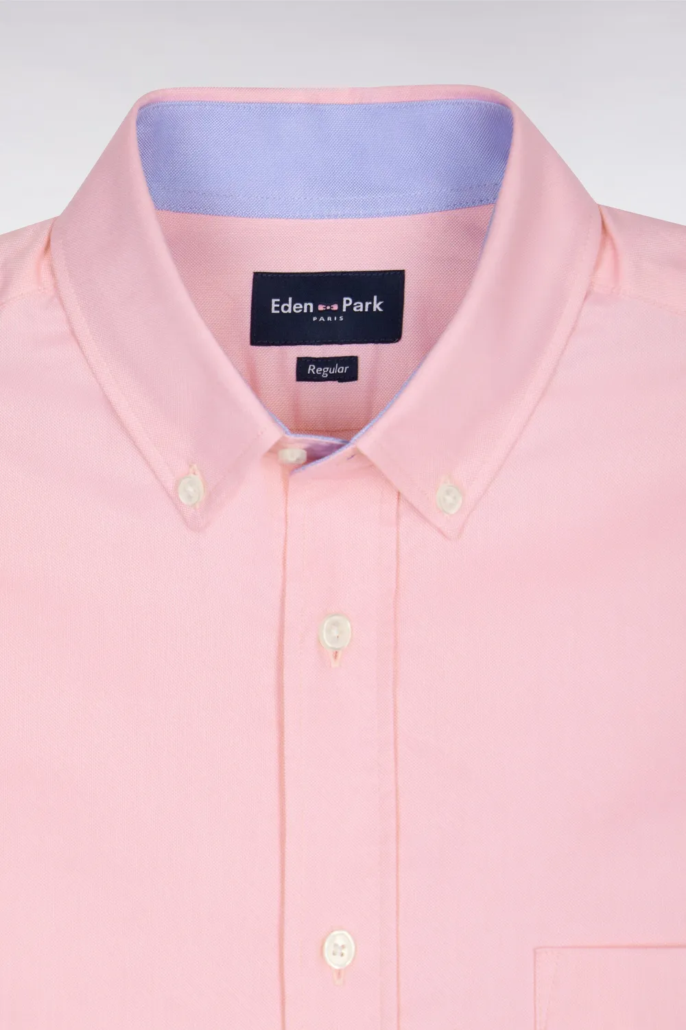 Eden Park Chemise Oxford Coton Rose Unie Regular Homme