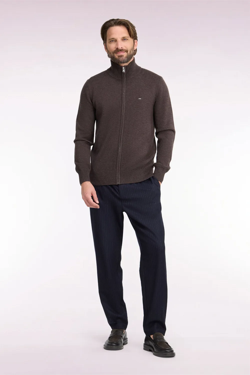 Eden Park Club pantalon flanelle rayée marine Modern