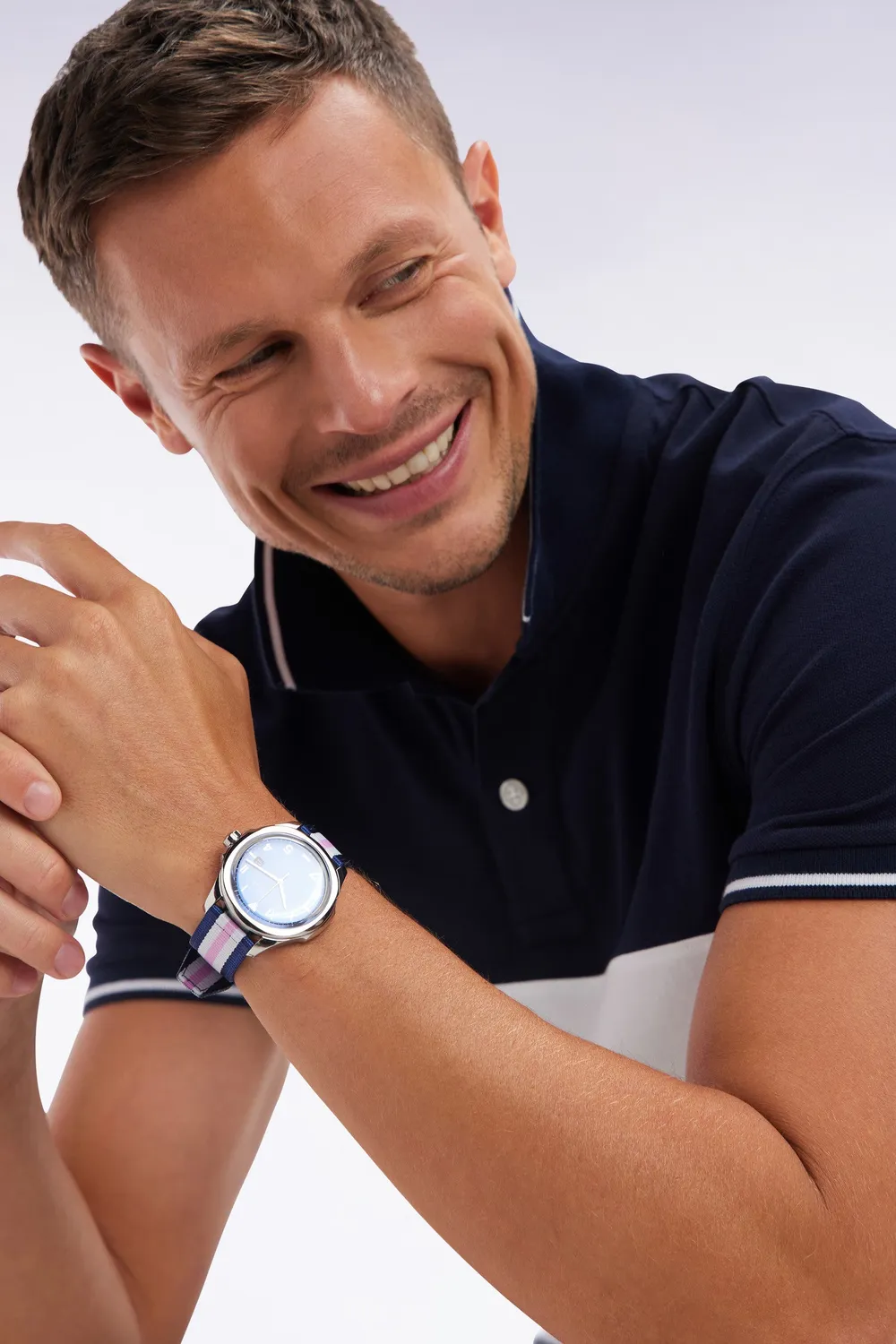 Eden Park Herbelin montre quartz bleu NATO tricolore