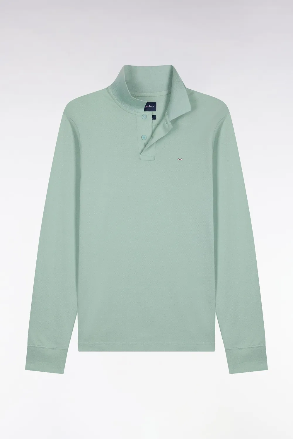 Eden Park polo coton Pima vert manches longues
