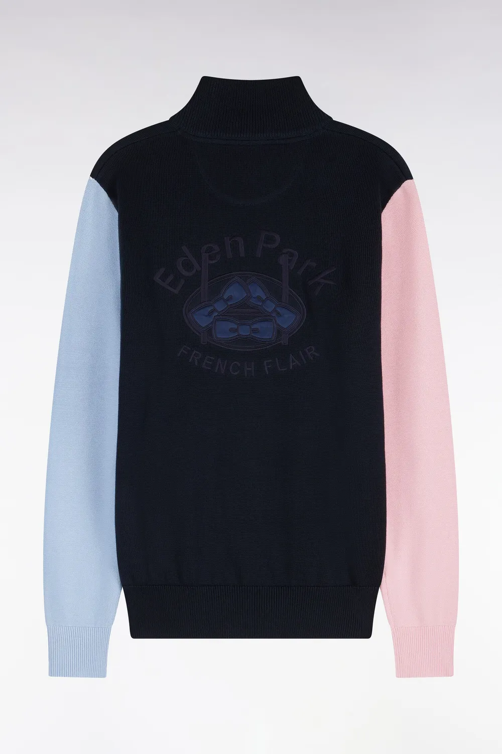Eden Park Show Bizz cardigan zippé coton marine tricolore