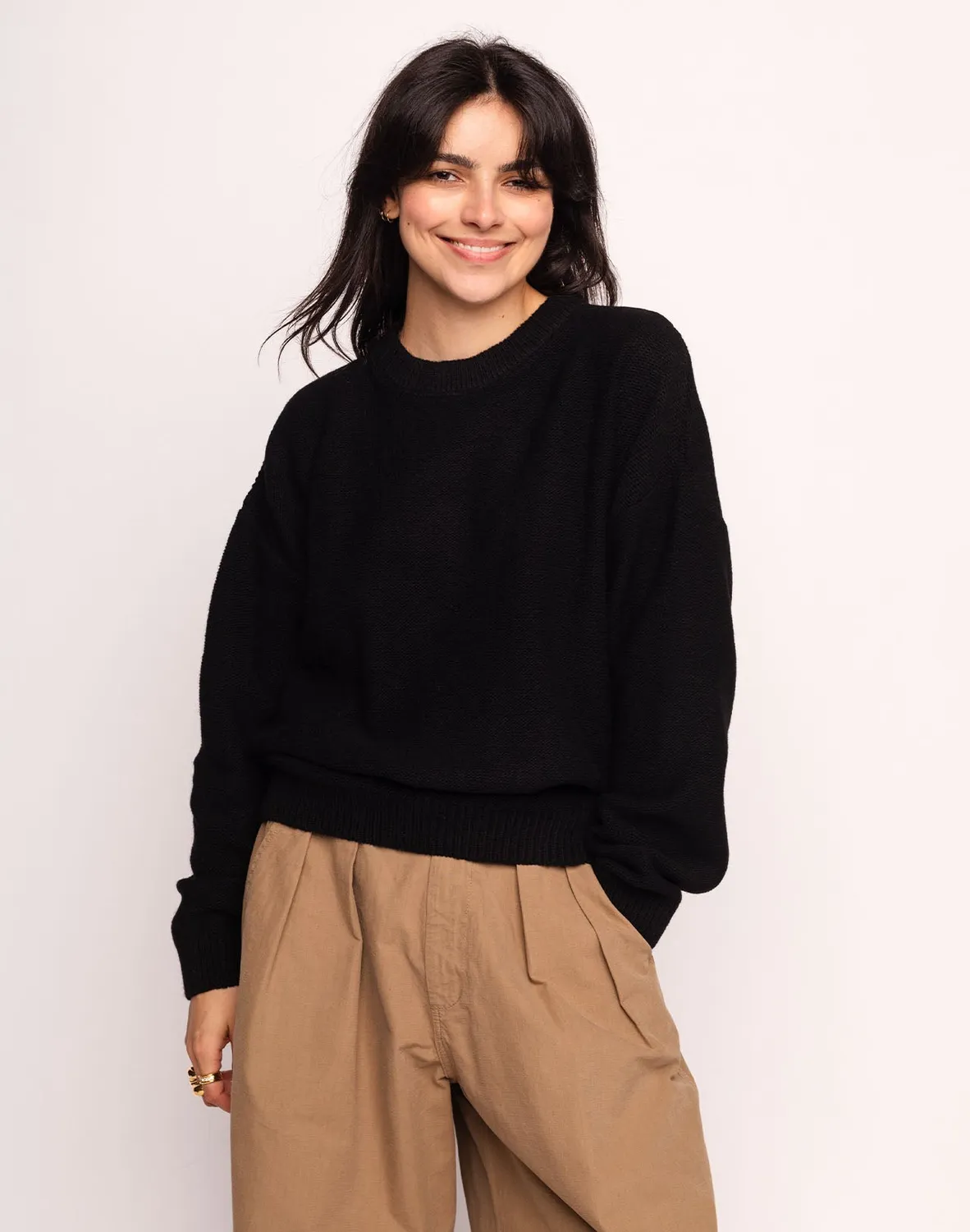 OLOW Baden pull noir laine chaude Italie