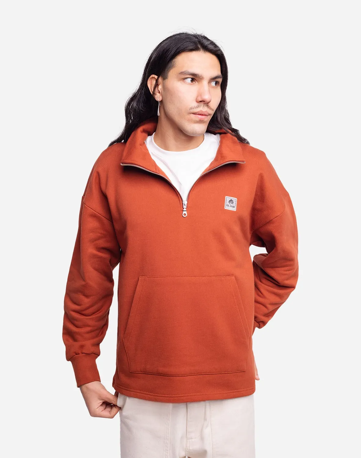 Olow Bernex sweat rouille oversize coton