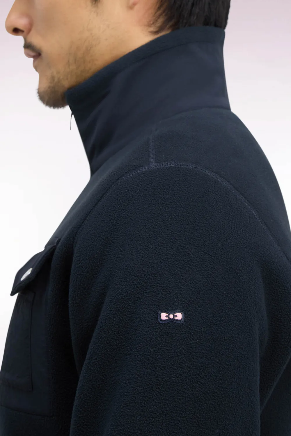 Eden Park sweat zippé bouclettes marine coupe droite