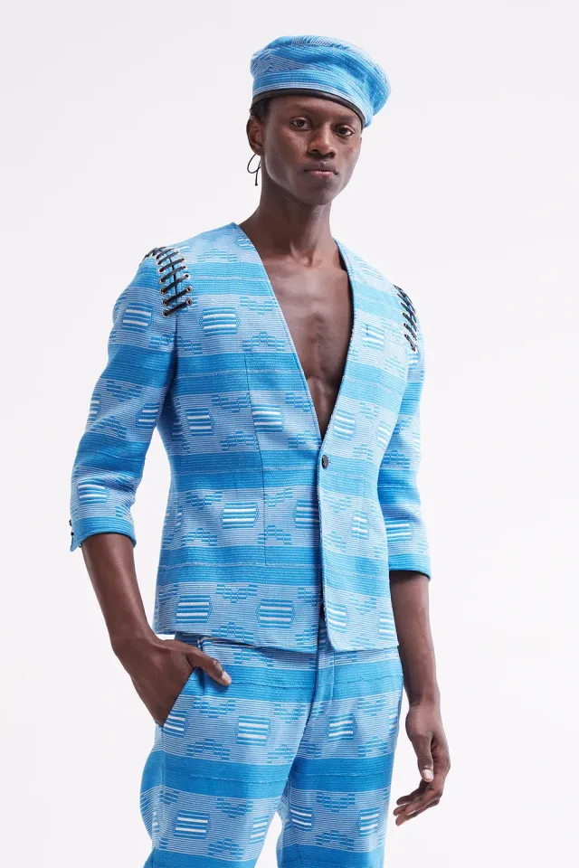 French Deal Queen Pokou veste pagne baoulé coton