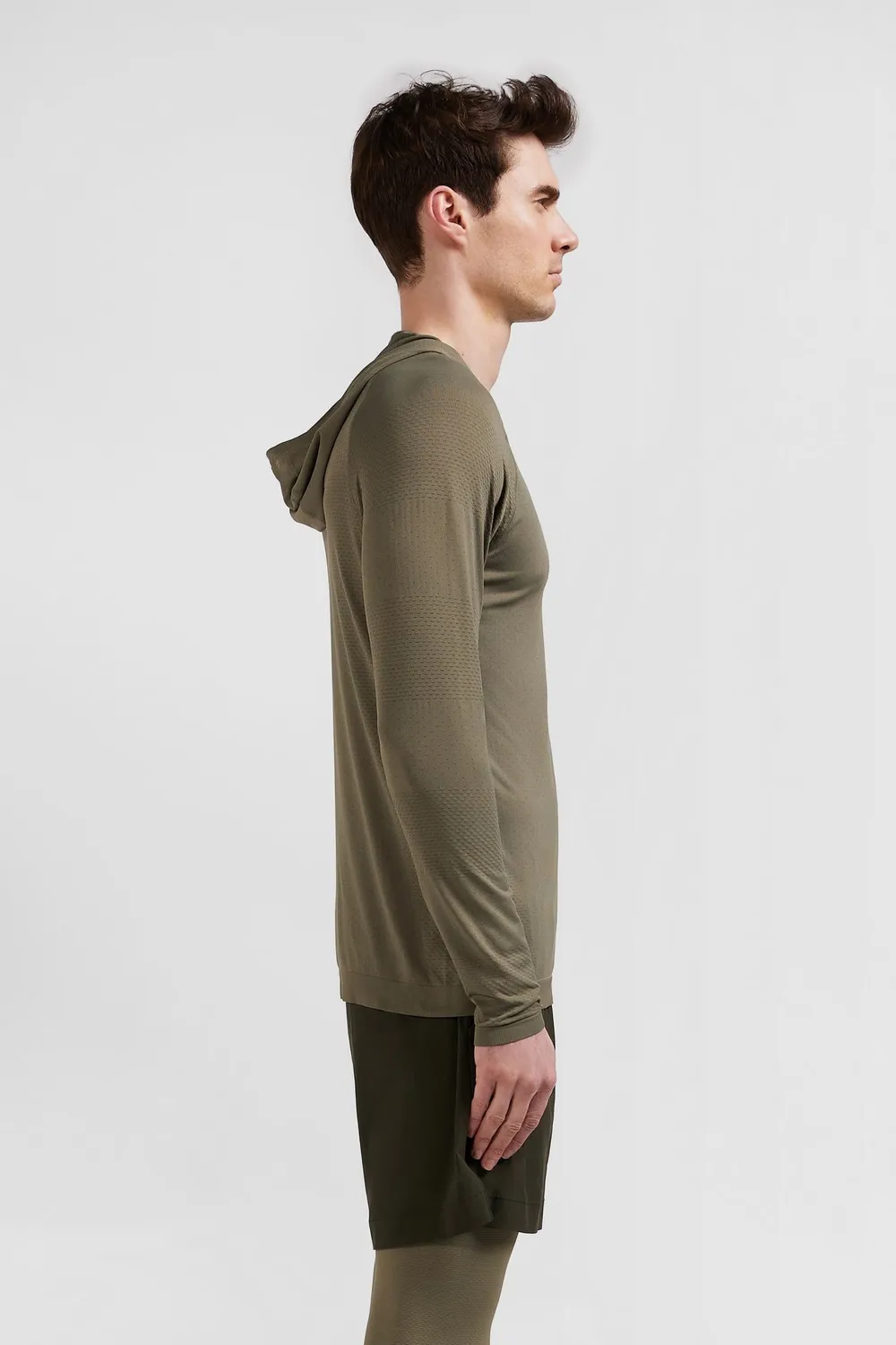 Eden Park sweat capuche kaki manches cerclées