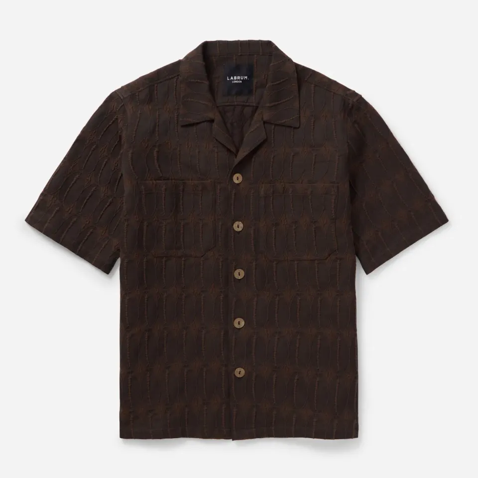 Labrum Brown Monogram Safari chemise homme marron